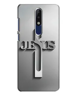 Чехол для Nokia 5.1 Plus (X5) с картинкой «Металлический крест Jesus»