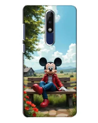 Чехол для Nokia 5.1 Plus (X5) с картинкой «Микки на скамейке»