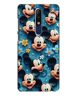 Чехол для Nokia 5.1 Plus (X5) с картинкой «Паттерн Микки и Минни»