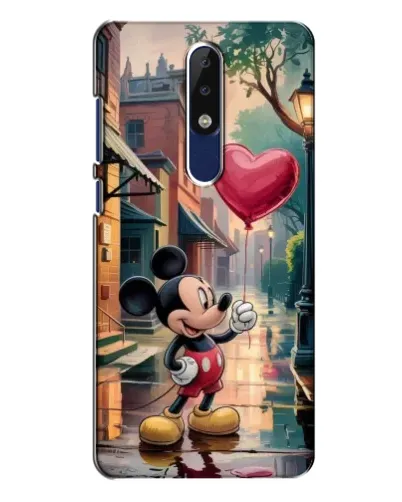 Чехол для Nokia 5.1 Plus (X5) с картинкой «Микки и шарик-сердце»