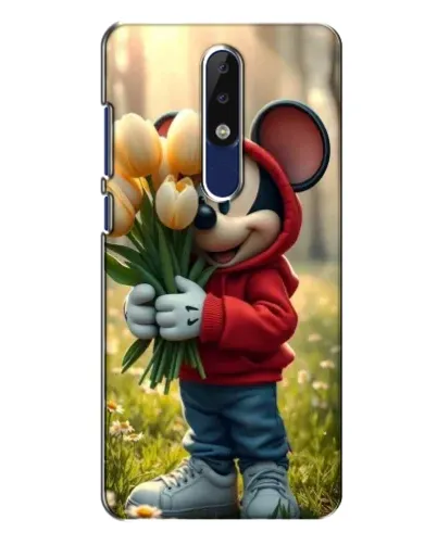 Чехол для Nokia 5.1 Plus (X5) с картинкой «Микки с тюльпанами»