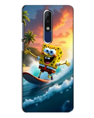 Чехол для Nokia 5.1 Plus (X5) с картинкой «Губка Боб серфингист»