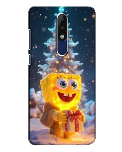Чехол для Nokia 5.1 Plus (X5) с картинкой «Рождественский Спанч Боб»