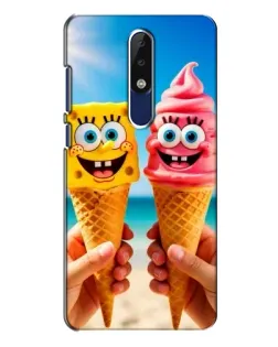 Чехол для Nokia 5.1 Plus (X5) с картинкой «Спанч Боб мороженое»