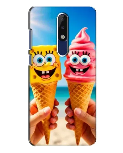 Чехол для Nokia 5.1 Plus (X5) с картинкой «Спанч Боб мороженое»