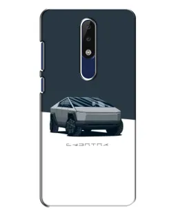 Чохол для Nokia 5.1 Plus (X5) з картинкою «Сріблястий Cybertruck Tesla»