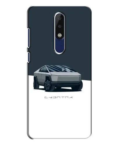 Чохол для Nokia 5.1 Plus (X5) з картинкою «Сріблястий Cybertruck Tesla»