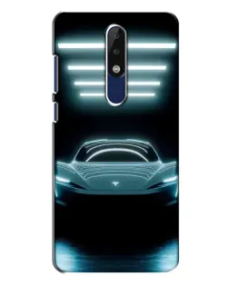 Чохол для Nokia 5.1 Plus (X5) з картинкою «Tesla в неоні»