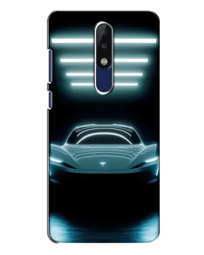 Чохол для Nokia 5.1 Plus (X5) з картинкою «Tesla в неоні»