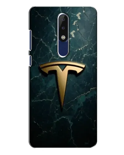 Чохол для Nokia 5.1 Plus (X5) з картинкою «Мармурова Tesla Gold»