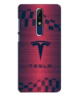 Чохол для Nokia 5.1 Plus (X5) з картинкою «Тесла червоний карбон»
