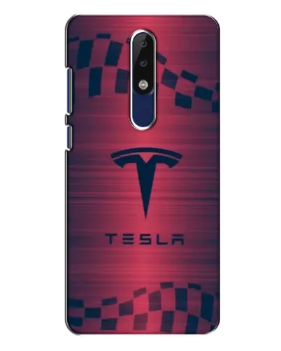 Чохол для Nokia 5.1 Plus (X5) з картинкою «Тесла червоний карбон»