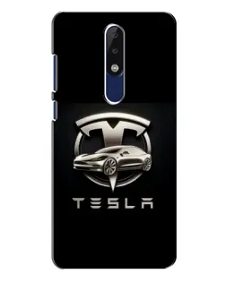 Чохол для Nokia 5.1 Plus (X5) з картинкою «Tesla — срібне авто»