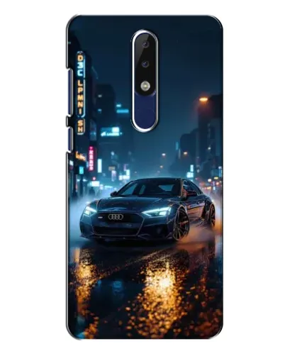 Чехол для Nokia 5.1 Plus (X5) с картинкой «Ночной город и Audi»