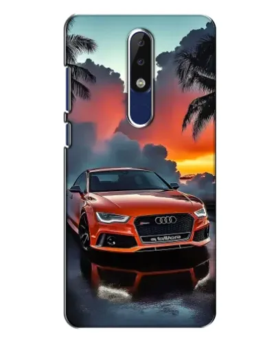 Чехол для Nokia 5.1 Plus (X5) с картинкой «Audi — закат»