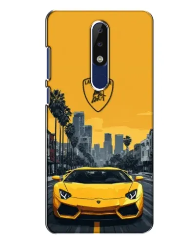 Чохол для Nokia 5.1 Plus (X5) з картинкою «Жовтий Lamborghini місто» Чохол для Nokia 5.1 Plus (X5) з картинкою «Жовтий Lamborghini місто»