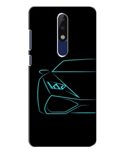 Чохол для Nokia 5.1 Plus (X5) з картинкою «Блакитний силует Lamborghini» Чохол для Nokia 5.1 Plus (X5) з картинкою «Блакитний силует Lamborghini»