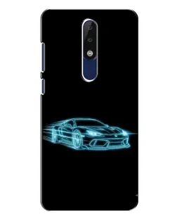 Чохол для Nokia 5.1 Plus (X5) з картинкою «Неоновий контур Lamborghini»