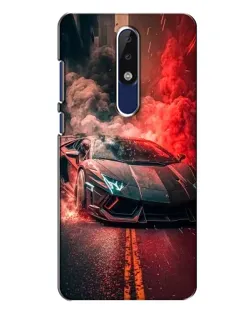 Чохол для Nokia 5.1 Plus (X5) з картинкою «Lamborghini червоний дим»