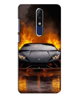 Чохол для Nokia 5.1 Plus (X5) з картинкою «Lamborghini у вогні»