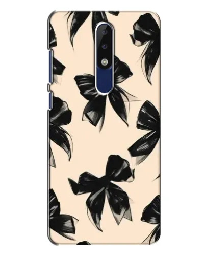Чехол для Nokia 5.1 Plus (X5) с картинкой «Паттерн черные банты» Чехол для Nokia 5.1 Plus (X5) с картинкой «Паттерн черные банты»