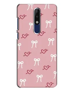 Чехол для Nokia 5.1 Plus (X5) с картинкой «Сердца и банты»