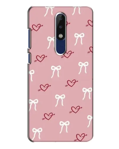 Чехол для Nokia 5.1 Plus (X5) с картинкой «Сердца и банты» Чехол для Nokia 5.1 Plus (X5) с картинкой «Сердца и банты»