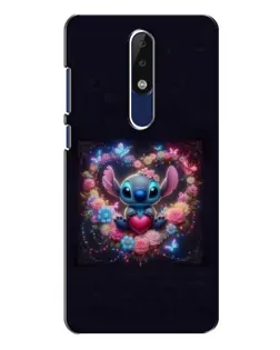 Чехол для Nokia 5.1 Plus (X5) с картинкой «Stitch в цветах»