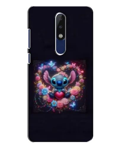 Чехол для Nokia 5.1 Plus (X5) с картинкой «Stitch в цветах» Чехол для Nokia 5.1 Plus (X5) с картинкой «Stitch в цветах»