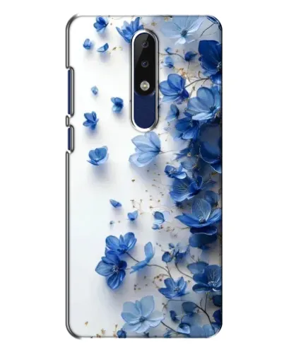 Чехол для Nokia 5.1 Plus (X5) с картинкой «Голубой цветочный каскад»