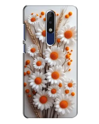 Чехол для Nokia 5.1 Plus (X5) с картинкой «Белые сухоцветы»
