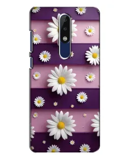 Чехол для Nokia 5.1 Plus (X5) с картинкой «Ромашки на фиолетовом»