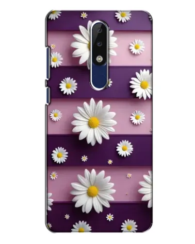 Чехол для Nokia 5.1 Plus (X5) с картинкой «Ромашки на фиолетовом»