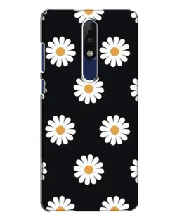 Чехол для Nokia 5.1 Plus (X5) с картинкой «Ромашки на черном»