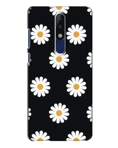 Чехол для Nokia 5.1 Plus (X5) с картинкой «Ромашки на черном»