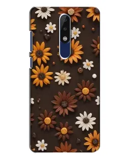 Чехол для Nokia 5.1 Plus (X5) с картинкой «Узор из маленьких подсолнухов»