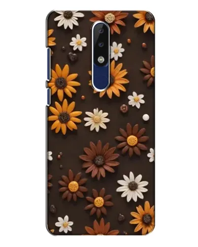 Чехол для Nokia 5.1 Plus (X5) с картинкой «Узор из маленьких подсолнухов»