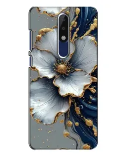 Чохол для Nokia 5.1 Plus (X5) з картинкою «Біла квітка та золотий флюїд»