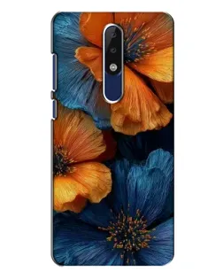 Чохол для Nokia 5.1 Plus (X5) з картинкою «Яскрава синьо-помаранчева флора»