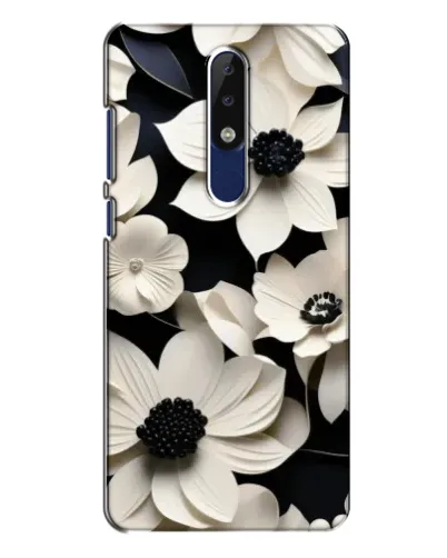Чехол для Nokia 5.1 Plus (X5) с картинкой «Объемные белые цветы»