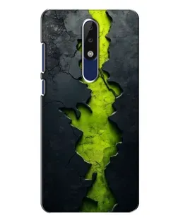 Чехол для Nokia 5.1 Plus (X5) с картинкой «Салатовый разлом скалы»