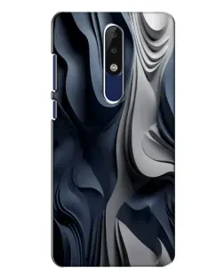 Чехол для Nokia 5.1 Plus (X5) с картинкой «Объемные синие складки»