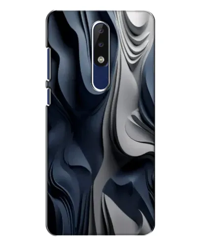 Чехол для Nokia 5.1 Plus (X5) с картинкой «Объемные синие складки»