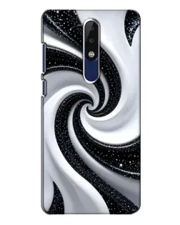 Чехол для Nokia 5.1 Plus (X5) с картинкой «Черно-белая спираль»
