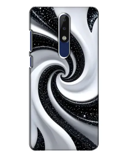 Чехол для Nokia 5.1 Plus (X5) с картинкой «Черно-белая спираль»