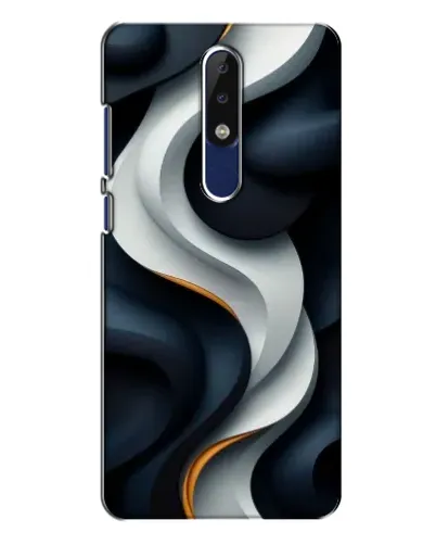 Чехол для Nokia 5.1 Plus (X5) с картинкой «Объемные черно-белые ленты»