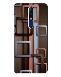 Чехол для Nokia 5.1 Plus (X5) с картинкой «Коричневые объемные квадраты»