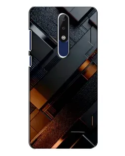 Чехол для Nokia 5.1 Plus (X5) с картинкой «Черные геометрические блоки»