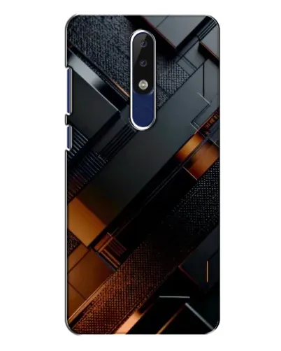 Чехол для Nokia 5.1 Plus (X5) с картинкой «Черные геометрические блоки»
