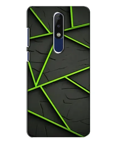 Чехол для Nokia 5.1 Plus (X5) с картинкой «Зеленые геометрические линии»
